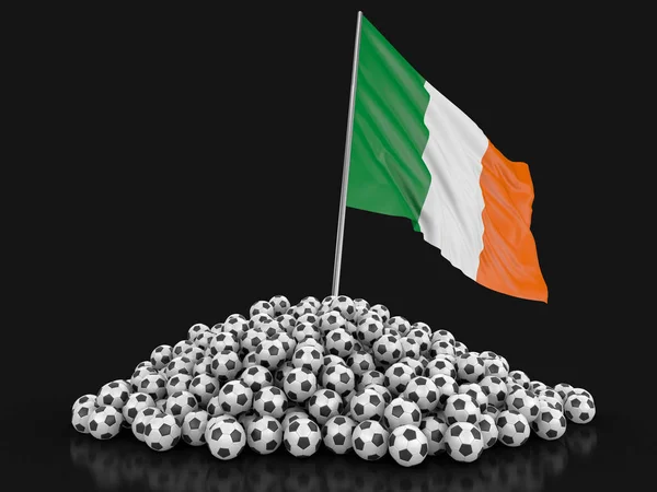 Soccer Footballs Irish Flag Image Clipping Path — Stock Photo, Image