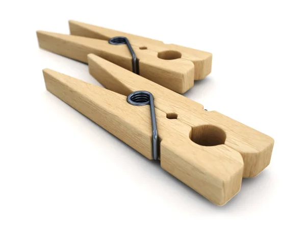 Wooden Clothespins Image Clipping Path — Stock Photo, Image