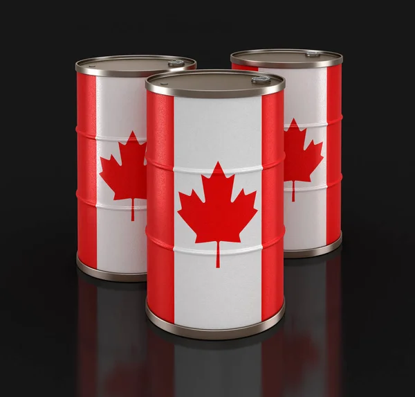 Ölfass Mit Fahne Von Kanada Bild Mit Ausschnittspfad — Stockfoto