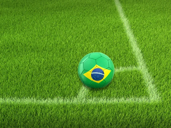 ブラジルの国旗とサッカー — ストック写真