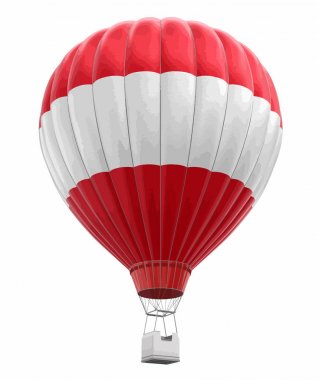 Sıcak hava balonu ile Avusturya bayrağı. Görüntü kırpma yolu ile