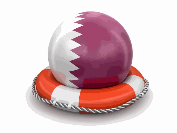 Ball Bahrain Flag Lifebuoy Image Clipping Path — Stock Vector