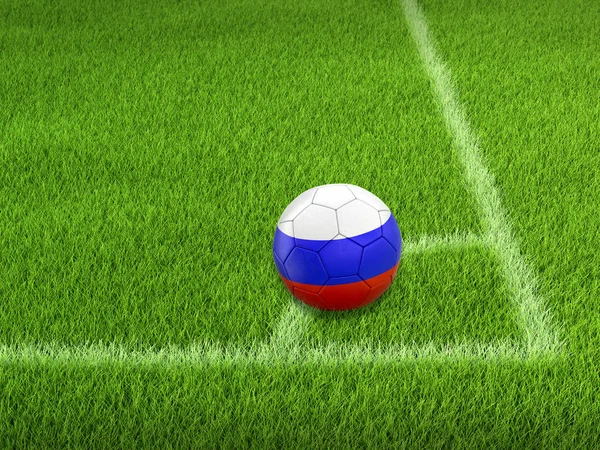 Futebol Futebol Com Bandeira Russa — Fotografia de Stock