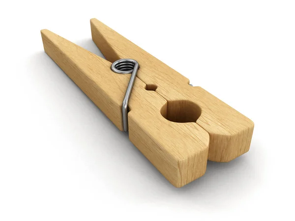 Wooden Clothespin Image Clipping Path — Stock Photo, Image