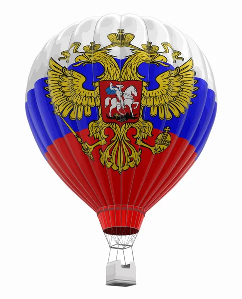 Hot Air Balloon Russian Flag Image Clipping Path — Stock Vector