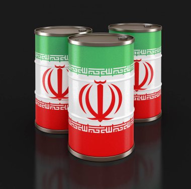 İran'ın petrol varil ile bayrak. Görüntü kırpma yolu ile