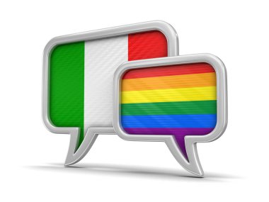 Konuşma balonları bayraklı. Görüntü kırpma yolu ile