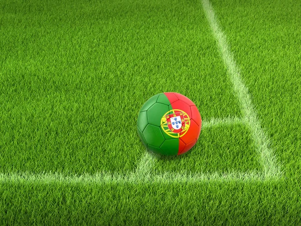 Футбол Португальским Флагом — стоковое фото