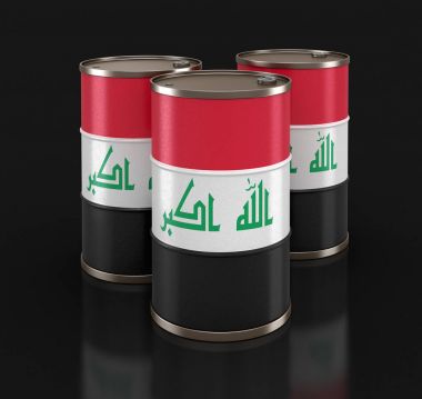 Irak'ın petrol varil ile bayrak. Görüntü kırpma yolu ile