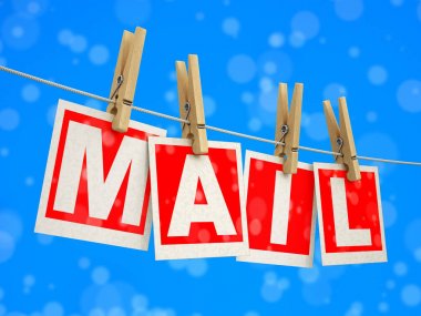 Mail ile ip üzerinde ahşap clothespins dönüştürün. Görüntü kırpma yolu ile