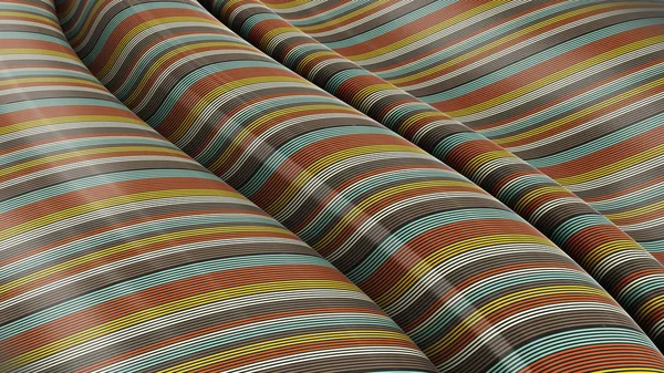 Flexible stripes twisted as silk forming volumetric folds. Modern abstract creative backdrop.