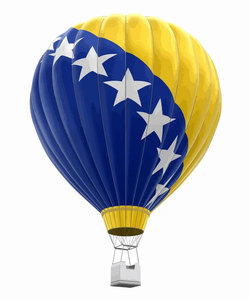 Balão Quente Com Bandeira Bósnia Herzegovina Imagem Com Caminho Recorte — Vetor de Stock