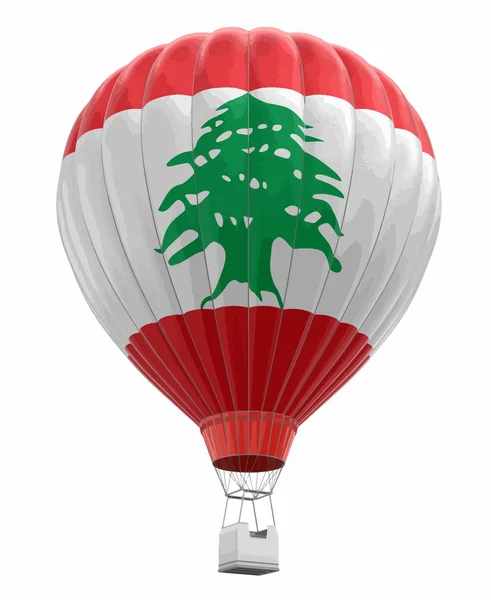 Balon Udara Panas Dengan Bendera Lebanon Gambar Dengan Tapak Kliping - Stok Vektor