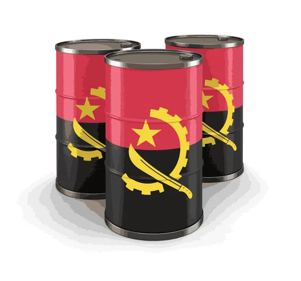 Нефтяная Бочка Флагом Анголы Изображение Пути Обрезки — стоковый вектор