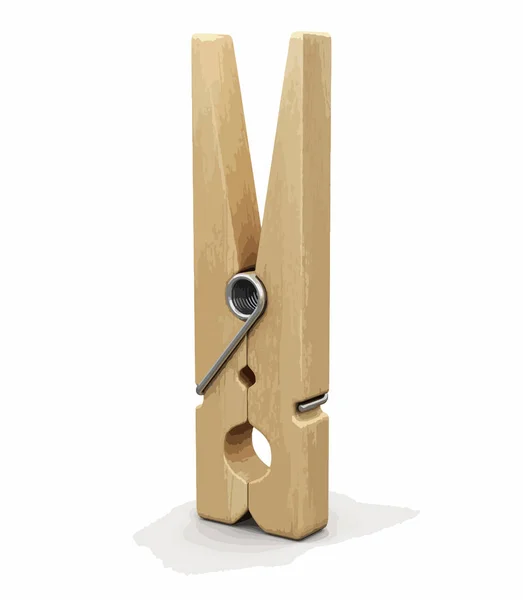 Wooden Clothespin Image Clipping Path — Stock Vector