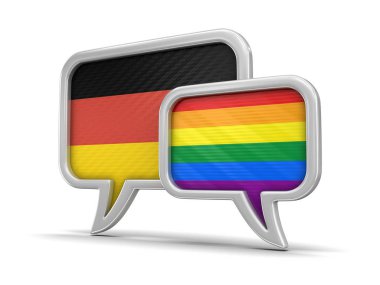 Konuşma balonları bayraklı. Görüntü kırpma yolu ile