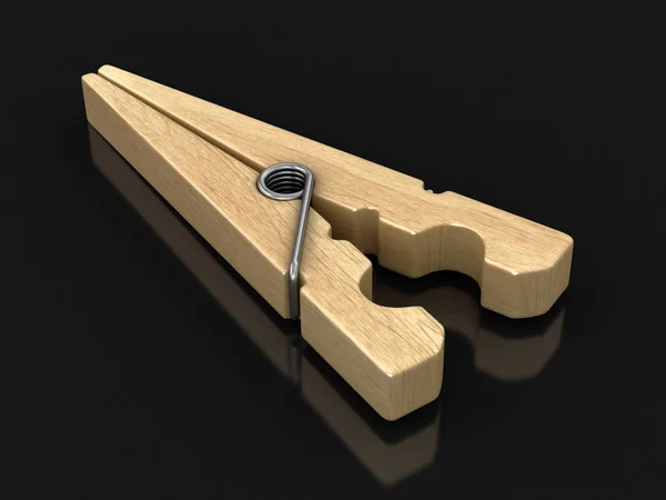 Wooden Clothespin Image Clipping Path — Stock Photo, Image