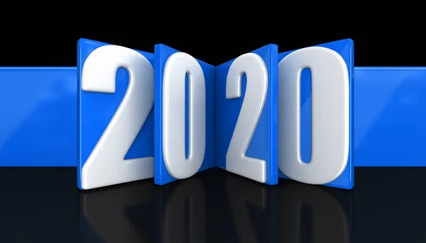 Nieuwjaar 2020 Afbeelding Met Uitknippad — Stockfoto