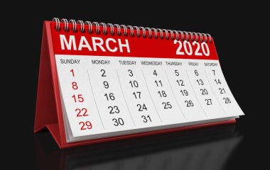 Takvim - Mart 2020 (kırpma yolu dahil)