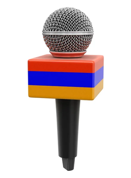 Microfone Bandeira Arménia Imagem Com Caminho Recorte — Fotografia de Stock