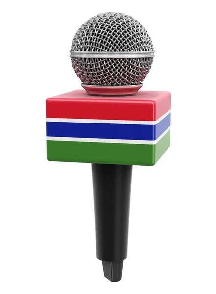 Microfoon Gambia Vlag Afbeelding Met Knippad — Stockfoto