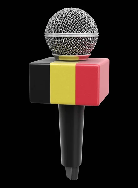 Microphone Belgian Flag Image Clipping Path — Stock Photo, Image