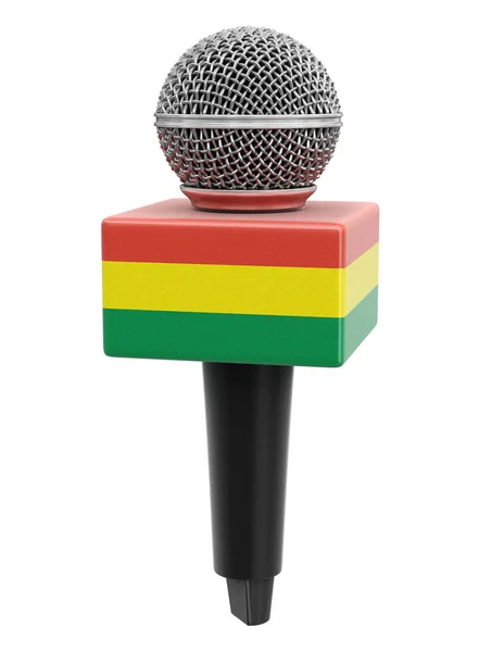 Microfone Bandeira Boliviana Imagem Com Caminho Recorte — Fotografia de Stock