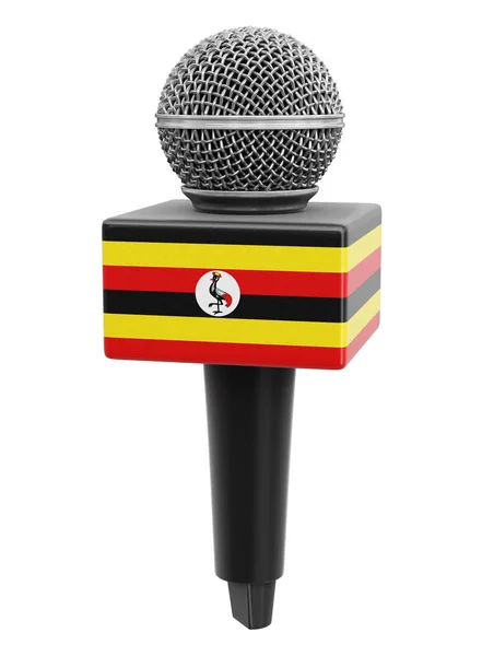 Microphone Uganda Flag Image Clipping Path — Stockfoto