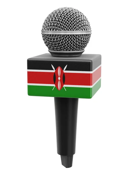 Microphone Kenyan Flag Image Clipping Path — Stock Photo, Image