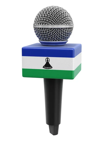 Microfoon Lesotho Vlag Knippad Inbegrepen — Stockfoto