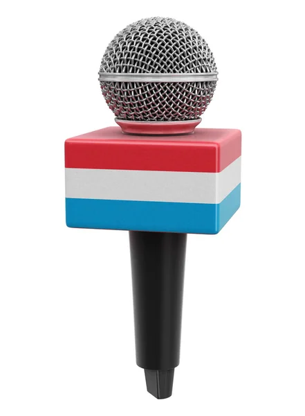 Микрофон Флаг Люксембурга Изображение Пути Обрезки — стоковое фото