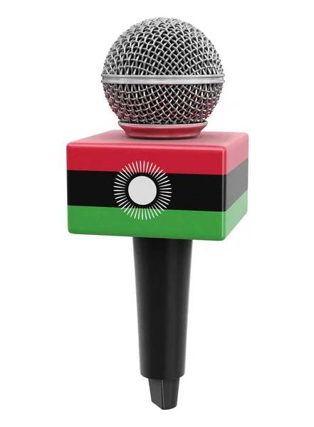 Mikrofon Und Malawi Flagge Bild Mit Ausschnittspfad — Stockfoto