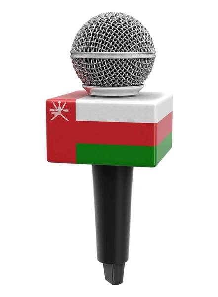 Microfone Bandeira Omã Imagem Com Caminho Recorte — Fotografia de Stock