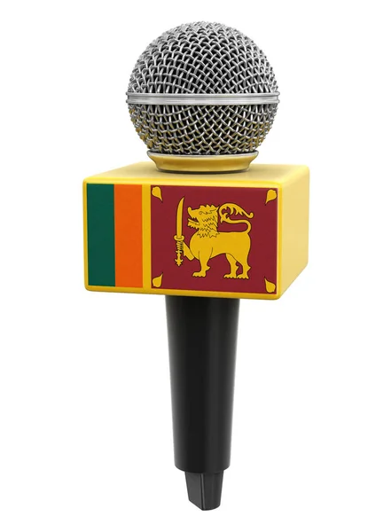 Microphone Sri Lanka Flag Image Clipping Path — ストック写真