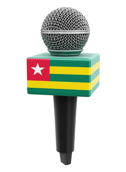 Microphone Togo Flag Image Clipping Path — ストック写真