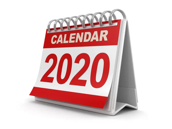 Kalenderjaar 2020 Afbeelding Afbeelding Met Knippad — Stockfoto