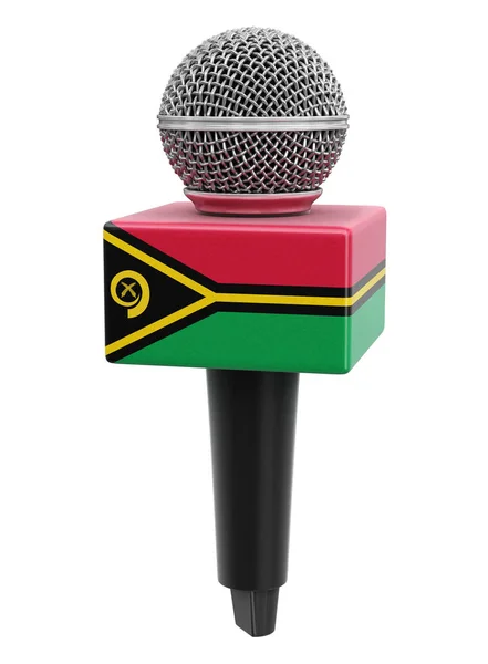 Microfoon Vanuatu Vlag Afbeelding Met Knippad — Stockfoto