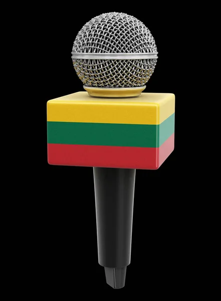 Mikrofon Mit Litauischer Flagge Bild Mit Ausschnittspfad — Stockfoto