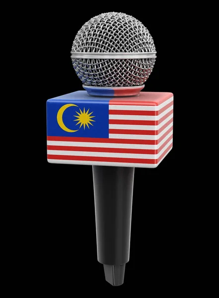 Microphone Malaysia Flag Image Clipping Path — ストック写真