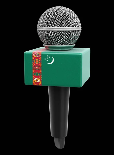 Mikrofon Türkmenistan Bayrağı Kırpma Yolu Ile Resim — Stok fotoğraf
