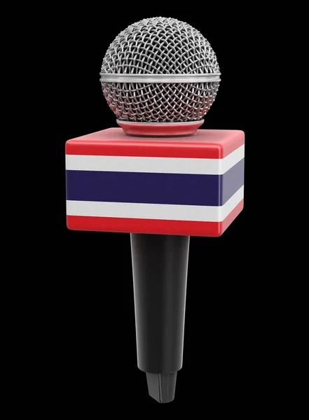 Микрофон Тайский Флаг Изображение Пути Обрезки — стоковое фото