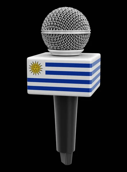 Microfoon Uruguayaanse Vlag Afbeelding Met Knippad — Stockfoto