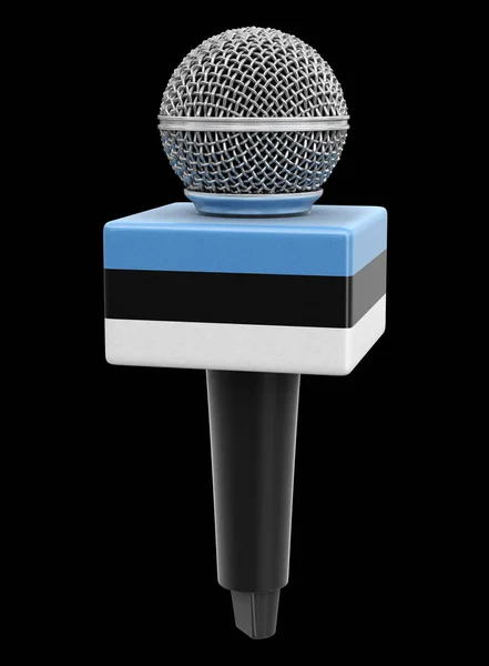 Мікрофон Естонський Прапор Зображення Обрізкою Стежки — стокове фото