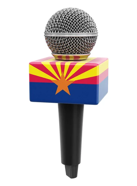 Микрофон Флаг Аризоны Изображение Пути Обрезки — стоковое фото