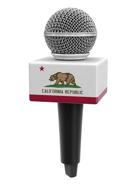 Микрофон Флаг Калифорнии Изображение Пути Обрезки — стоковое фото