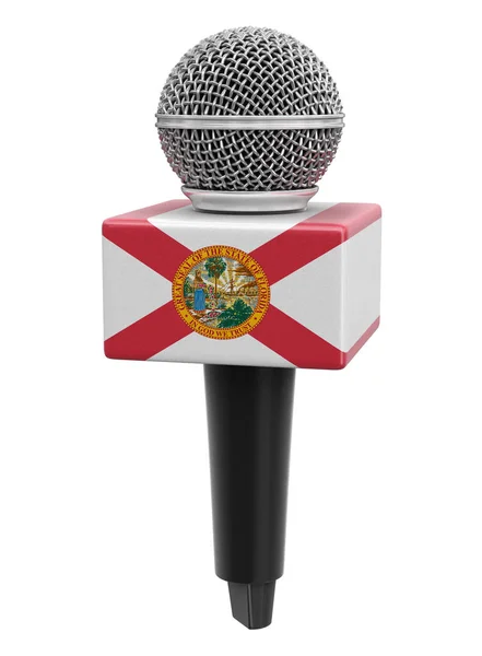 Microphone Drapeau Floride Image Avec Chemin Coupure — Photo