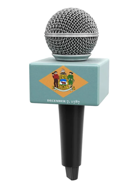 Microfone Bandeira Delaware Imagem Com Caminho Recorte — Fotografia de Stock