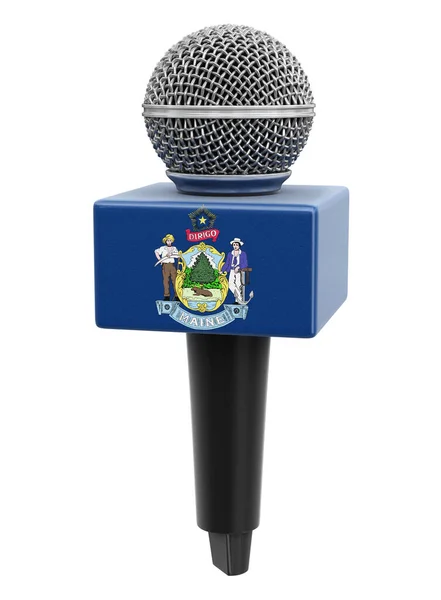 Microfone Bandeira Maine Imagem Com Caminho Recorte — Fotografia de Stock