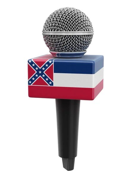 Microphone Mississippi Flag Image Clipping Path — Stock Photo, Image