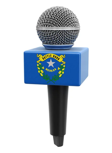 Microfone Bandeira Nevada Imagem Com Caminho Recorte — Fotografia de Stock
